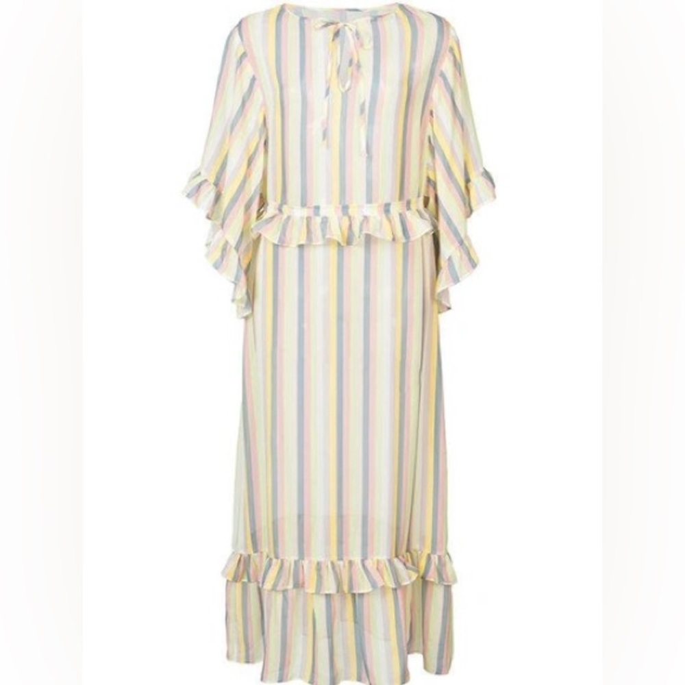 Morgan lane frida silk MIDI dress in multicolour M NWT